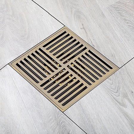 Душевой трап Gappo G81501-4 с решеткой Бронза 