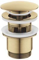 Донный клапан с переливом Rose RS01G, золотой сатин