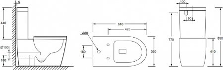 Унитаз-компакт Ceramica Nova Highlight Rimless CN1802 