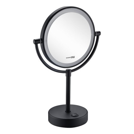 Косметическое зеркало WasserKRAFT K-1005BLACK с LED-подсветкой, двухстороннее 