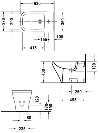 Биде Duravit Durastyle 2283100000 Белое 