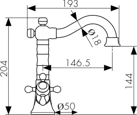 Смеситель для раковины Kaiser Carlson Style 44411-1 Бронза 
