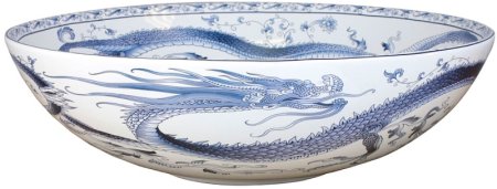 Раковина-чаша Bronze de Luxe Dynasty 40 4008 Белая Синяя 