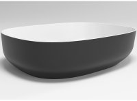 Раковина-чаша Plumberia Selection VELOMA OVAL BN 48x12.5x38 Белая матовая Черная