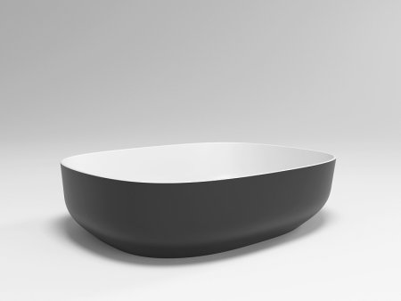 Раковина-чаша Plumberia Selection VELOMA OVAL BN 48x12.5x38 Белая матовая Черная 