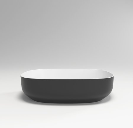 Раковина-чаша Plumberia Selection VELOMA OVAL BN 48x12.5x38 Белая матовая Черная 