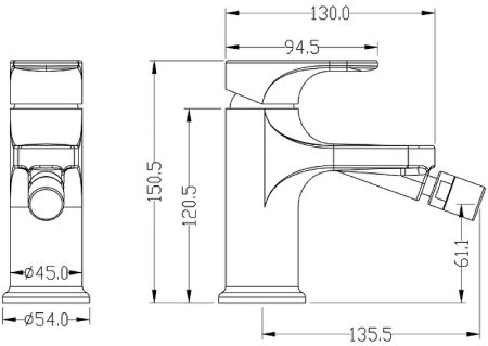 Смеситель для биде Boheme Spectre 456-MW Белый матовый 