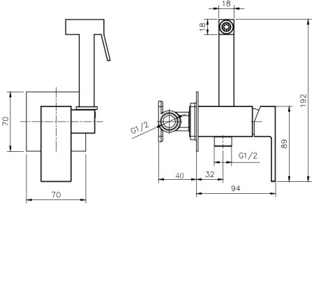 Гигиенический душ встраиваемый RUSH Thira (TR3635-99Grey) 