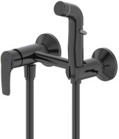 Смеситель с гигиеническим душем, матовый черный, Ray, IDDIS, RAYBL00i08