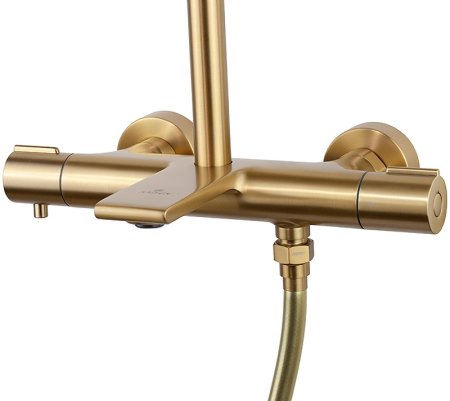 Душевая система Kaiser Serio 05382-3 с термостатом Шлифованное золото 