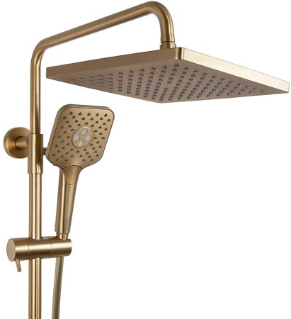 Душевая система Kaiser Serio 05382-3 с термостатом Шлифованное золото 