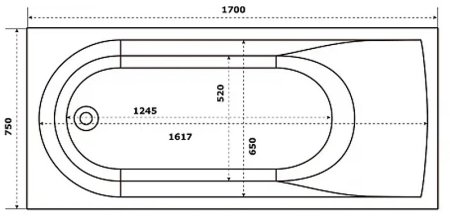 Ванна из искусственного камня Creto Present 170x75 21-1111 без гидромассажа 