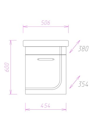 Тумба с раковиной Onika Ирис 50.01, белая 