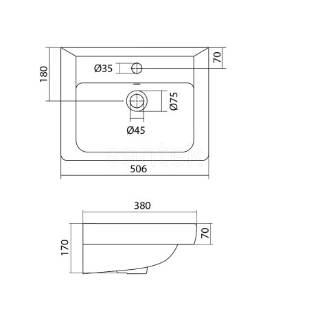 Тумба с раковиной Onika Ирис 50.01, белая 