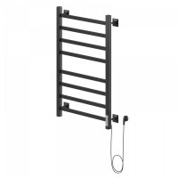 Полотенцесушитель Ника STEP-1 80/50 RAL9005 черный матовый правый тэн, электрич.кабельны