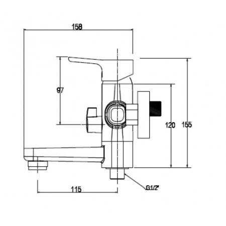 Смеситель для ванны Kaiser Vega 63022 Хром 