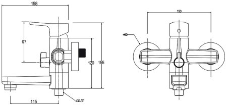 Смеситель для ванны Kaiser Vega 63022 Хром 