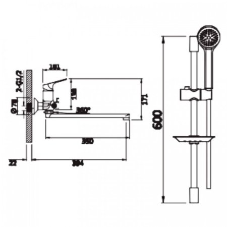 Комплект для ванной комнаты 2 в 1 ViEiR V063572 Хром 
