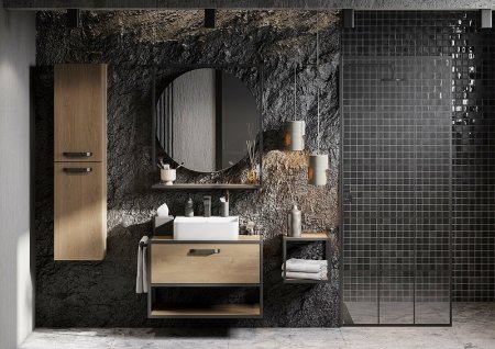 Тумба под раковину Aquaton Лофт Фабрик 80 1A242401LTDY0 подвесная Дуб кантри 