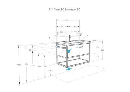 Тумба под раковину Aquaton Лофт Фабрик 80 1A242401LTDY0 подвесная Дуб кантри 