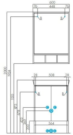 Зеркало Aquaton Йорк 60 1A170102YOAY0 Белое Выбеленное дерево 