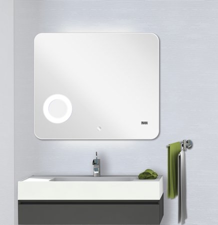 Зеркало Aquaton Элио 100 1A194202EO010 с подсветкой с увеличительным зеркалом и часами 