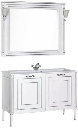 Мебель для ванной Aquanet Паола 120 белый/серебро (литьевой мрамор) 