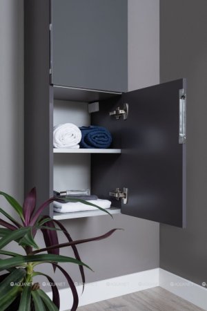 Шкаф-пенал для ванной Aquanet Алвита 35 серый антрацит 