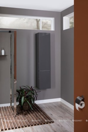 Шкаф-пенал для ванной Aquanet Алвита 35 серый антрацит 