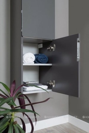 Шкаф-пенал для ванной Aquanet Алвита 35 серый антрацит 