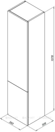Шкаф-пенал для ванной Aquanet Алвита 35 серый антрацит 