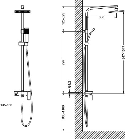 Душевая стойка Timo Sahara SX-1115/00 new chrome 