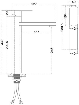 Смеситель для раковины Melana Stello F610302 Сатин 