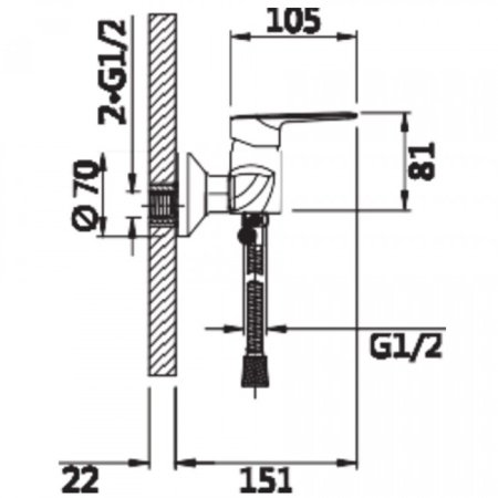 Смеситель для душа ViEiR V073561 Хром 