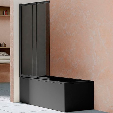 Шторка на ванну Vincea VSB 100х145 VSB-1E100CGB профиль Черный матовый стекло тонированное 