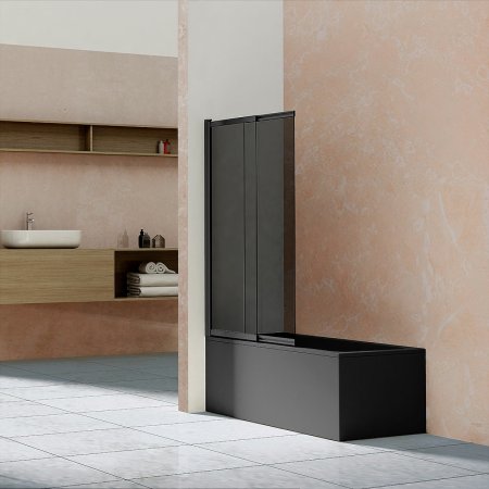 Шторка на ванну Vincea VSB 100х145 VSB-1E100CGB профиль Черный матовый стекло тонированное 