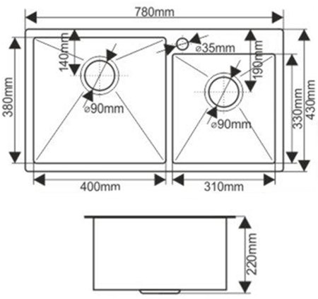 Кухонная мойка Melana Profline S7843HB Графит 
