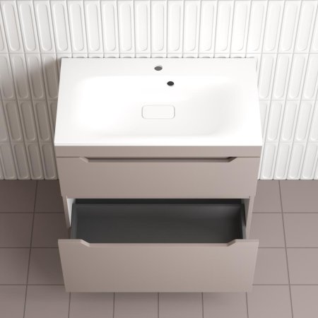 Тумба напольная Style Line "Остин" под раковину Фортуна 80 2 ящ тауп темный эмаль PLUS 