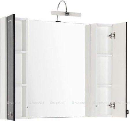 Зеркало-шкаф Aquanet Честер 105 черный/серебро 