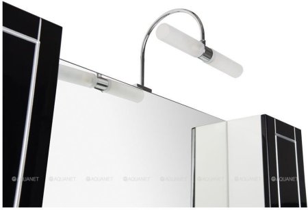 Зеркало-шкаф Aquanet Честер 105 черный/серебро 