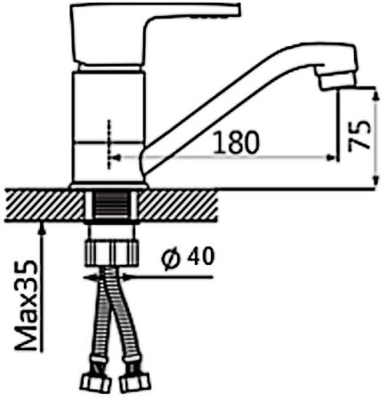 Cмеситель для раковины ViEiR V174012 Хром 