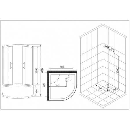 Душевой уголок Esbano ESD-8020 с поддоном 90x90 см, профиль хром, стекло рифленое 