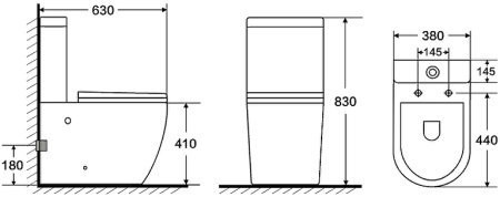 Унитаз компакт Azario Corsa AZ-2062S-G с бачком и сиденьем Микролифт 