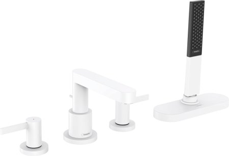 Смеситель Hansgrohe Finoris 76444700 на борт ванны, белый 