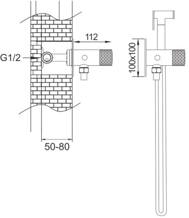 Гигиенический душ со смесителем Rose R225, хром 