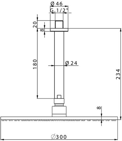 Верхний душ Cisal Shower DS01370040 Черный матовый 