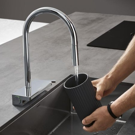 Смеситель Hansgrohe Aquno Select M81 73837000 для кухонной мойки, хром 