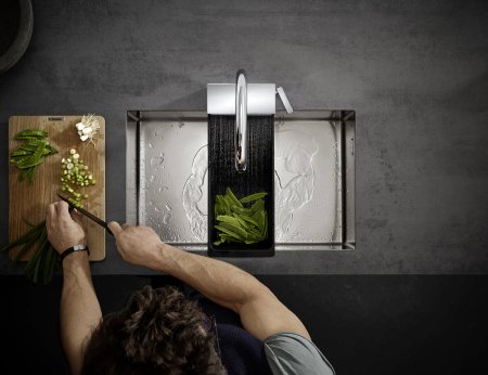 Смеситель Hansgrohe Aquno Select M81 73837000 для кухонной мойки, хром 