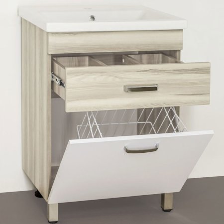 Тумба под раковину Style Line Ориноко 60 Белый Светлое дерево 