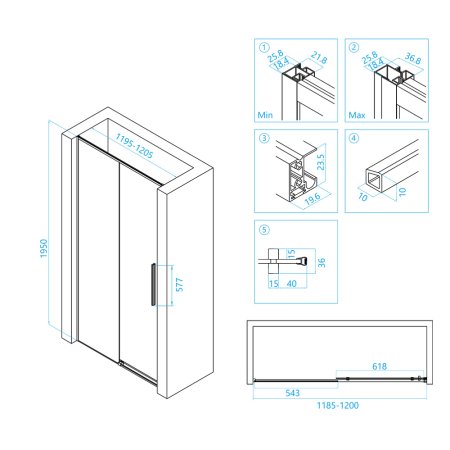 Душевая дверь в нишу RGW Stilvoll SV-12 120х195 профиль хром 